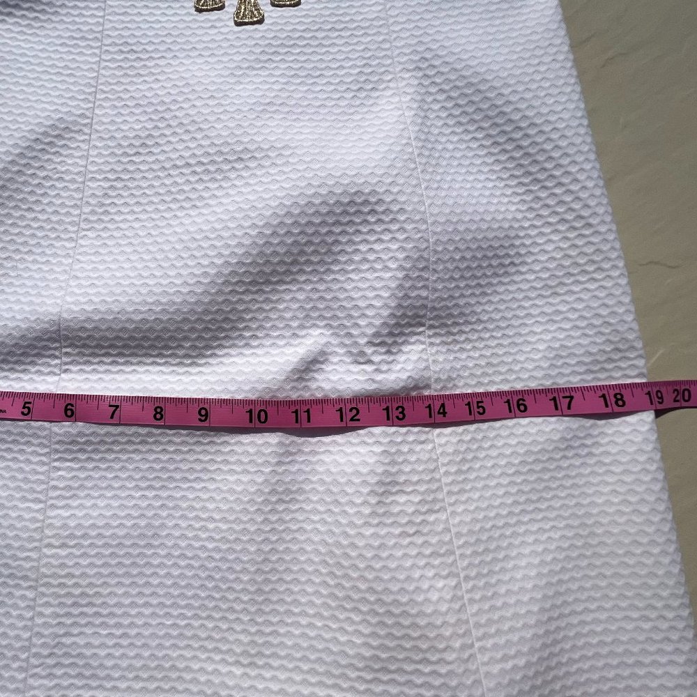 Gorgeous Lilly Pulitzer Resort White Largo Shift Dress Size 0 NWT Gold Crochet - Picture 8 of 13